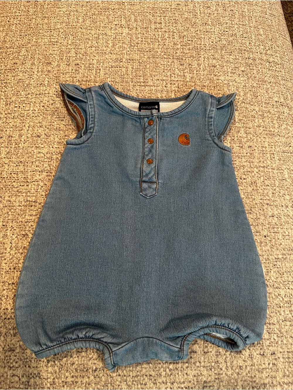 Carhartt Light Blue Denim Baby Bubble Romper